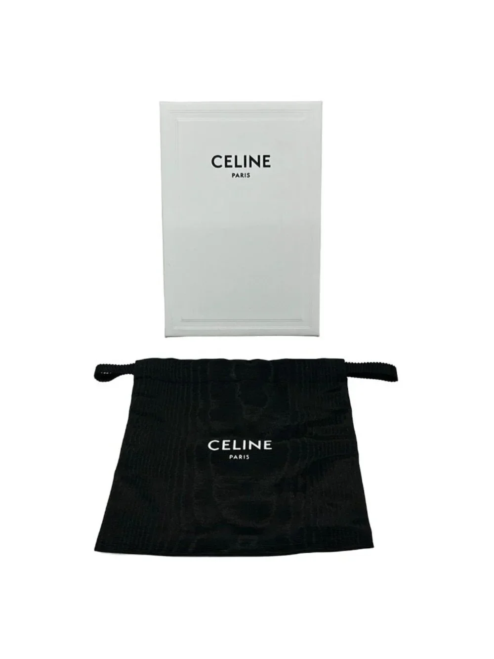 Celine Trifold Wallet Small Flap Triomphe Black Leather